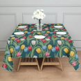 thumbnail image 3 of Pioneer Flower Floral Print Pattern Square Tablecloth, Waterproof Wipeable Spillproof Washable Table Cover for Home Kitchen Party Decor, 42"x42", 3 of 6