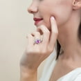 thumbnail image 6 of BERRICLE Sterling Silver Halo Wedding Engagement Rings Pink Oval Cut Cubic Zirconia CZ Wishbone Ring Set for Women, Rhodium Plated Size 7.5, 6 of 18