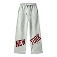 thumbnail image 4 of FYDUU Boys Baggy Sweatpants Straight Leg Joggers Drawstring Elastic Waist Open Bottom Athletic Sweatpant Casual Pants Comfort School Wear Stylish Pants 10-11 Years, 4 of 5