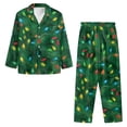 thumbnail image 2 of Xixirimido Christmas Lights Leaves Pattern Mens Pajama Set Soft Button Down Pajamas Long Sleeve Pjs Sleepwear Loungear Comfy Sleep Sets with Pockets, X-Large, 2 of 4