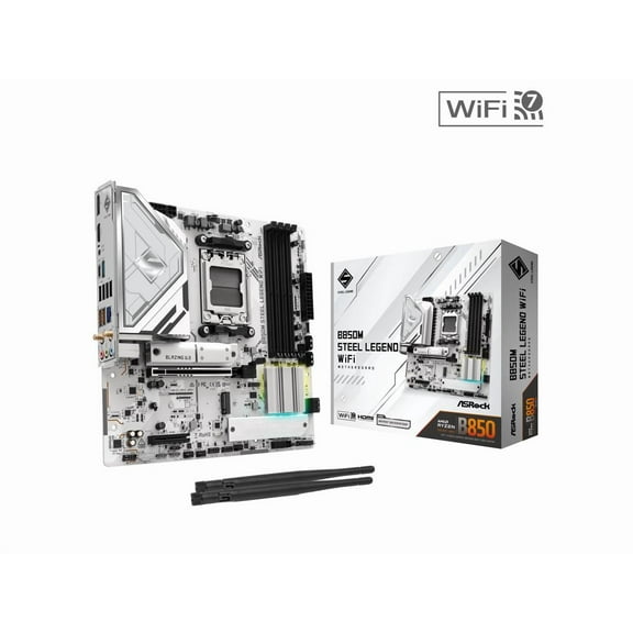 ASRock B850M STEEL LEGEND WIFI AM5 AMD B850 SATA 6Gb/s Micro ATX Motherboard