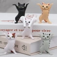 thumbnail image 1 of Jinsinto 5 Pcs Porte-Stylo Chat Décorations Chat Dansant 5 Styles Porte-Stylo PVC Mini Figurines d'Action, 1 of 5
