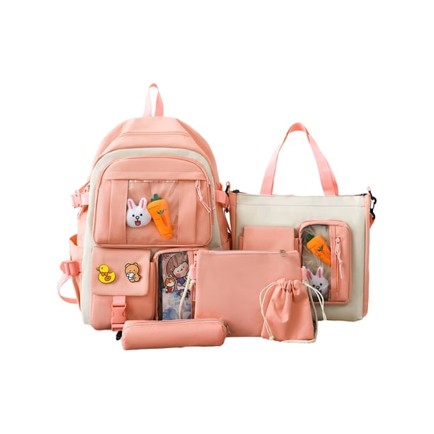 Sonducket escolar multifuncional para estudiantes, bolsas de lona duraderas para escuela, bolso escolar Mochilas rosa