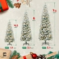 thumbnail image 3 of CAPHAUS 6 Feet Pre-lit Artificial Snow Flocked Christmas Pencil Tree w/ 618 Pre-Hinged Branch Tips & Foldable Stand, Fake Slim Christmas Tree for Indoor, Pencil Christmas Tree w/ 250 LED Lights, 3 of 9