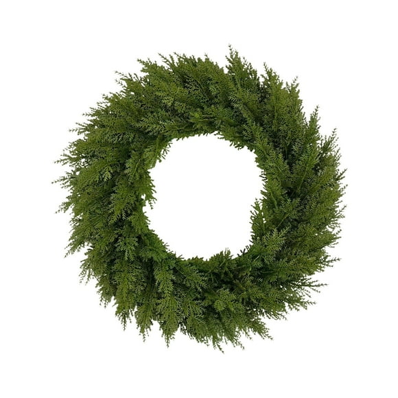 Wreaths for Front Door, Wreath Garland Holiday for Home Front Door Window Mantel Decorations with Realistic Green Leaves, Summer Door Wreath