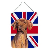 Vizsla with English Union Jack British Flag Wall or Door Hanging Prints