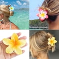 thumbnail image 2 of 2 pinzas para el pelo con forma de flor hawaiana de 8 cm, accesorios para la cabeza, horquilla acrílica con forma de cangrejo, decoración para fiestas de cumpleaños y bodas, 2 of 6