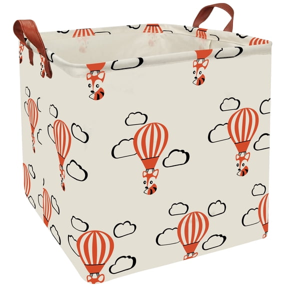 NIETEIN Square Storage Bins Nursery Hamper, Foldable Waterproof Canvas Basket (Style-01)