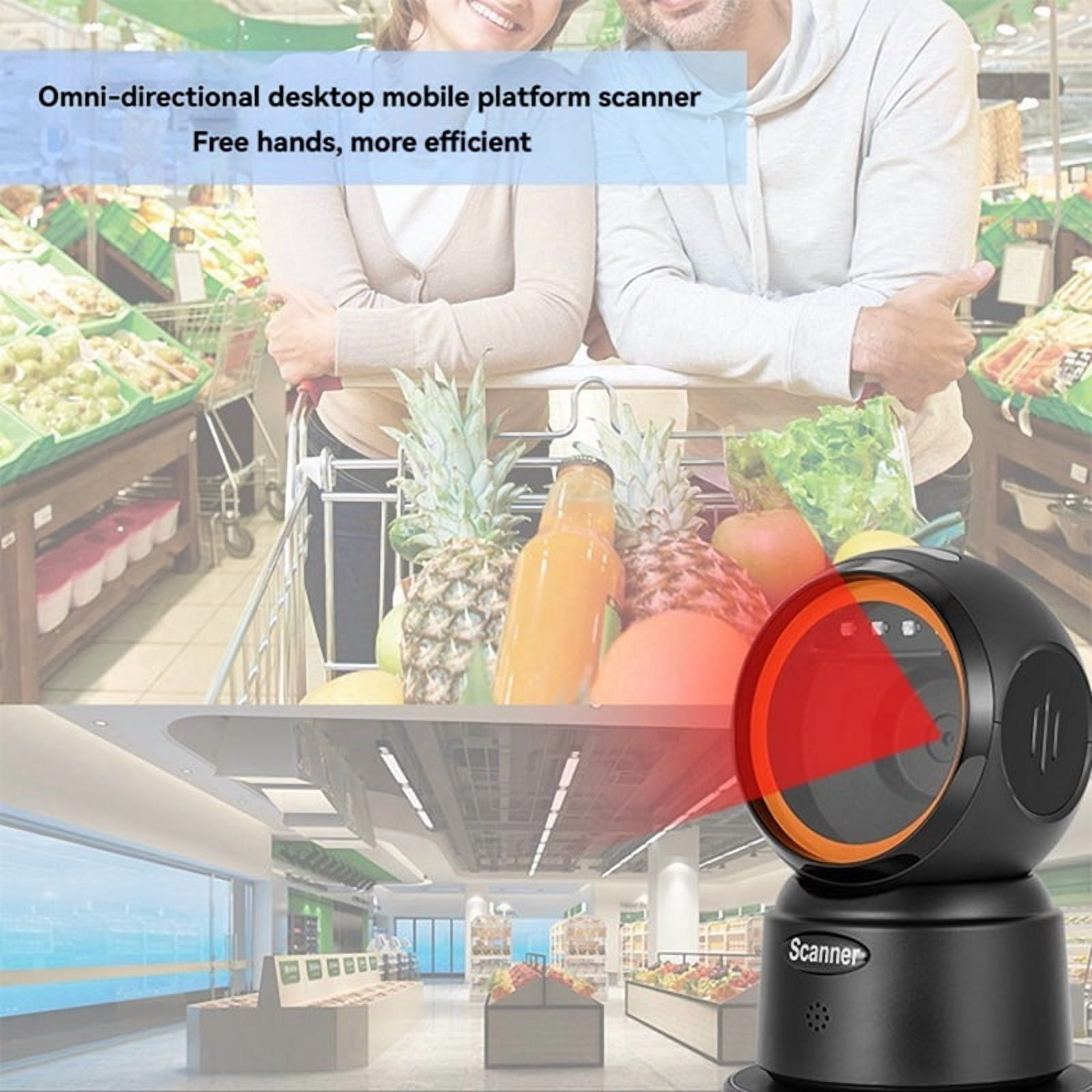 2D QR Barcode Scanner Desktop Wired Scanner Hands-Free Omnidirectional USB Barcode G897