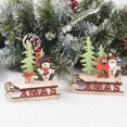 thumbnail image 2 of Bearachild Navidad decoración de árbol colgante lindo madera DIY artesanía hecha a mano ensamblado ornamento fiesta hogar dormitorio Oficina Kits de decoración para fiestas Papá Noel, 2 of 6