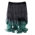thumbnail image 2 of Clip-On Curly Hair Extensions - European & American Style, One-Piece, Slightly Curled, Non-Reflective, 5-Clip, Gradient Color - Sexy Women Girl Long Wig Wavy Curly Synthetic Fashio Makeup Organizer, 2 of 7
