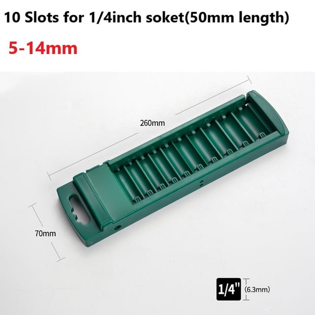 Lefu 1pc Socket Organizer Box 3/8 1/4 1/2inch Drive ABS Plastic Socket Clip Rail Holder Empty Socket Storage Toolbox Socket Storage