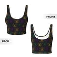 thumbnail image 5 of Xecao Mardi Gras Carnival for Sports Bra with Removable Pads, Crop Tank Top Design, Women's Longline Sports Bra - Non-Wired - Small, 5 of 9