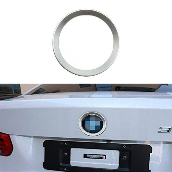 Xotic Tech 1 x Car Front Hood Rear Trunk Logo Emblem Surrounding Ring for BMW 2 3 4 M Series, Auto Exterior Decoration, Chrome Silver 75mm/ 3"