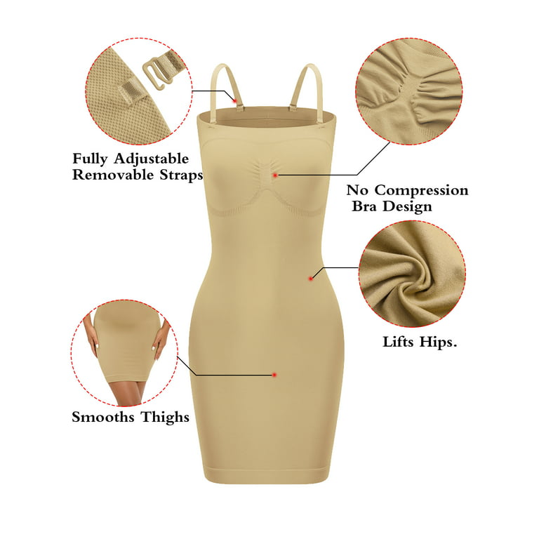 LELINTA Women’s Strapless Shapewear Full Slip for Under Dresses Tummy  Control Dresses Slip Body Shaper Seamless Body Shaper Jumpsuit Top Dresses