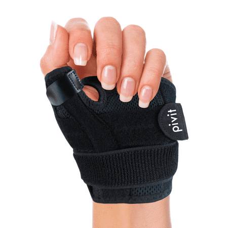 - Pivit Antimicrobial Arthritis Thumb Stabilizer Spica Splint | Brace Support for Pain, Sprains, Strains, Carpal Tunnel, Tendonitis | Soft Trigger Immobilizer | Wrist Strap Wrap for Left or Right Hand