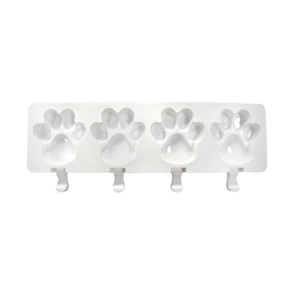 4-Cavity Silicone Popsicle Mold, White Ice Cream Maker for Homemade Desserts, Flexible and Easy Release Tray