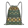 thumbnail image 1 of Drawstring Backpack, Men Ladies Waterproof Sports Backpack Gym Bag-Ethnic Textile Decoration Pattern-Small Size, 1 of 8