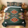 thumbnail image 3 of Erosebridal Boho Aztec Twin Quilt Set, Vintage Rhombus Twin Coverlet Set, Sage Rust Mustard Turquoise 2 Pieces, 1 Bedspread and 1 Pillowcase, 3 of 7