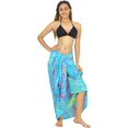 thumbnail image 2 of HAPPY BAY Women's Beachwear Summer Beach Wrap Bikini Wraps Sarong Coverups Skirt Bathing suit Swimsuit Swimwear Swim Cover up for Women One Size Turquoise, Tiny Floral, 2 of 4