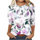 thumbnail image 2 of ICHUANYI Clearance Women's Fashion Printed Loose T-shirt Mid-length 3/4 Sleeves Blouse Round Neck Casual Tops(White, S) ICHUANYI WER2023081404849, 2 of 5