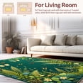 thumbnail image 2 of ODIKA 3'x5' Machine Washable Non-Slip Area Rug, Meadow Insect Parade with Ferns Beetles and Swallowtail Butterflies High Traffic Rug, Green, 278811, 2 of 7
