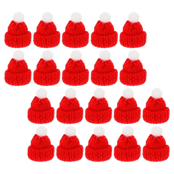 Masteelf 20pcs Christmas Mini Hats Christmas Tree Ornaments Snowman Hats For Crafts Party Hats Crafts Clothes Hats Mini Top Hat Small Knit Hats