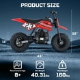 thumbnail image 5 of QEASET Mini Off-Road Dirt Bike, 49 CC 2-Stroke Gas Bike with Off-Rode Tire, Suspensions, Disc Brakes, Max Load 160Lbs, Max Speed 18Mph, Red, 5 of 8