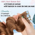 thumbnail image 2 of MY-LADY 20PCS Wavy Curly Tape in 100% Real Human Hair Extensions Hairpiece Skin Weft Full Head 16inch #06 Light Brown, 2 of 9