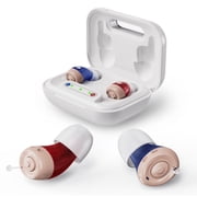 Jinghao Personal Sound Amplifier Product CIC for Ears for Seniors Adults with Rechargeable Charging Box