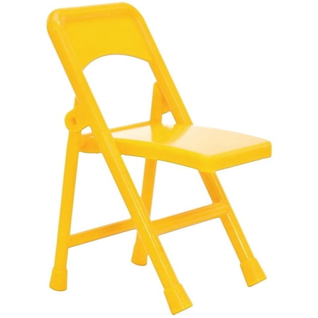 Yellow Plastic Toy Folding Chair for WWE & AEW Wrestling Action Figures (4 Inches Long)