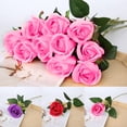 thumbnail image 4 of Ramo de rosas artificiales de 8 piezas, perfecto para el día de San Valentín, decoración del hogar y la boda, belleza eterna, amor eterno, 4 of 5