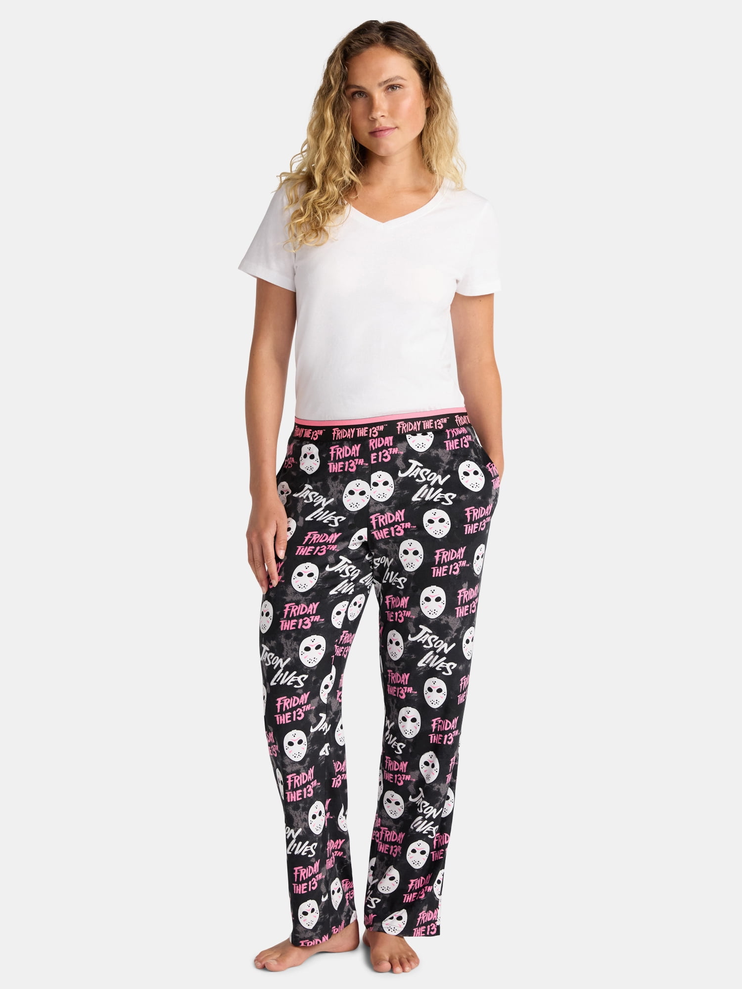 Warner Bros. Friday the 13th Women's Halloween Velour Sleep Pants, Sizes XS-3X