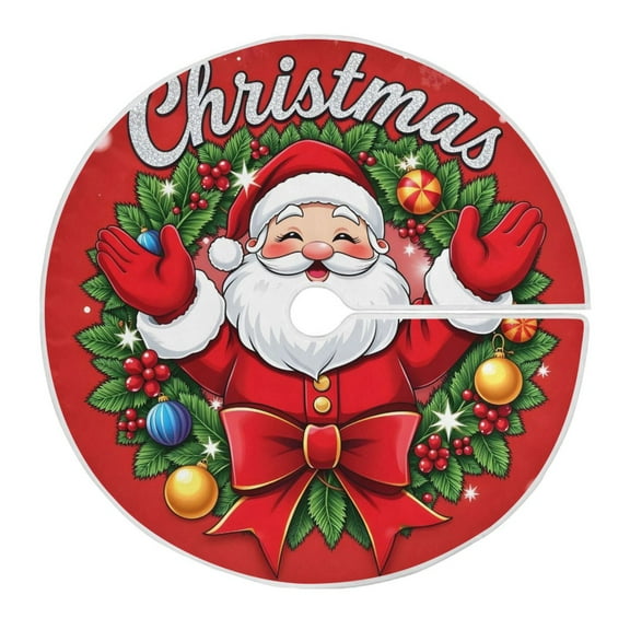 Ryvnso Christmas Tree Skirt Happy Santa Claus Xmas Tree Skirts Ornament Home Decorations 35.4"