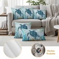 thumbnail image 6 of Teal Green Sea Turtle Outdoor Waterproof Pillow Covers, Coastal Summer Beach Seaweed Decorative Square Throw Pillowcase Sofa Cushion Sham for Patio/Couch/Chair, 20"x20" 2 Pack, 6 of 8