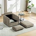 thumbnail image 6 of Newest Swivel Accent Chair with Hidden Storage, Diamond Tufted Armrests Square Club Chair & Pillow, 360° Rotating, taupe, 6 of 12