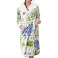 thumbnail image 2 of siminsem Floral Kimono Robe for Women Plant Print Sleeping Robe Lightweight Sleepwear Loungewear Long Dressing Gown Soft Breathable Bathrobe Casual Housecoat Spring Summer, GN2,XXL, 2 of 5