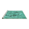 thumbnail image 2 of Ahgly Company Machine Washable Indoor Round Abstract Turquoise Blue Modern Area Rugs, 7' Round, 2 of 4