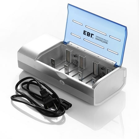EBL 6F22 Battery Charger For AA AAA C D Size 9v Ni-MH Ni-CD Rechargeable (Best Battery Charger For Nimh Batteries)