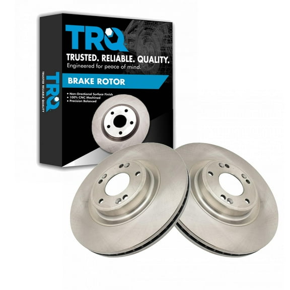 TRQ Front Brake Rotors Set Vented Fits Select 2009-2014 Hyundai Genesis