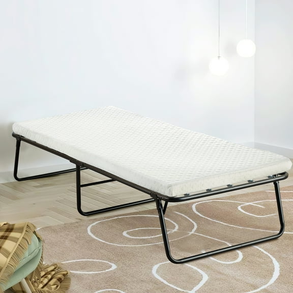 Wayton, 4-Inch folding bed with Memory Foam Mattress, super strong frame, and foldable wheels, 31-Inch