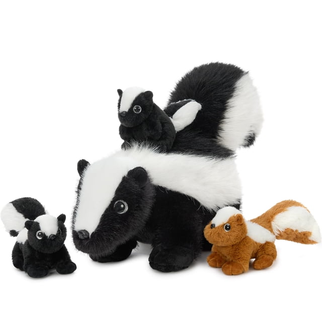 Animal de peluche Mao Golan Skunk con 3 bebés de peluche de 22 pulgadas