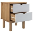 thumbnail image 4 of Mesita de noche VidaXL OTTA de madera maciza de pino marrón y blanco, 4 of 8