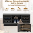 thumbnail image 5 of Yardi Yard Shoe Bench with 6 Storage Compartments and 3 Adjustable Shelves-Gray, Entryway Shoe Rack with Storage for Closet, 5 of 7