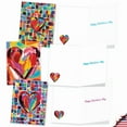 thumbnail image 4 of The Best Card Company 20 Assorted Valentine's Day Notecards Boxed Set 4 x 5.12 Inch with Envelopes (10 Designs, 2 Each) Colorful Hearts AM9267VDG-B2x10, 4 of 6