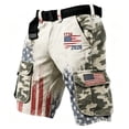 thumbnail image 4 of CAIVO Men's Independence Day Cargo Shorts Comfortable Patriotic Relaxed Fit Knee Length Casual American Flag Print Summer 1776-2026 Bottoms With Pockets For Outdoor Activities, 4 of 4
