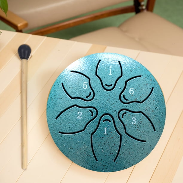 3 pulgadas 6 Notas Instrumento de tambor de lluvia Mini Handpan Drum Percusion Instrumentos musicales para meditación de yoga Regalo único
