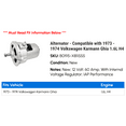 thumbnail image 2 of Alternator - Compatible with 1973 - 1974 Volkswagen Karmann Ghia 1.6L H4, 2 of 2