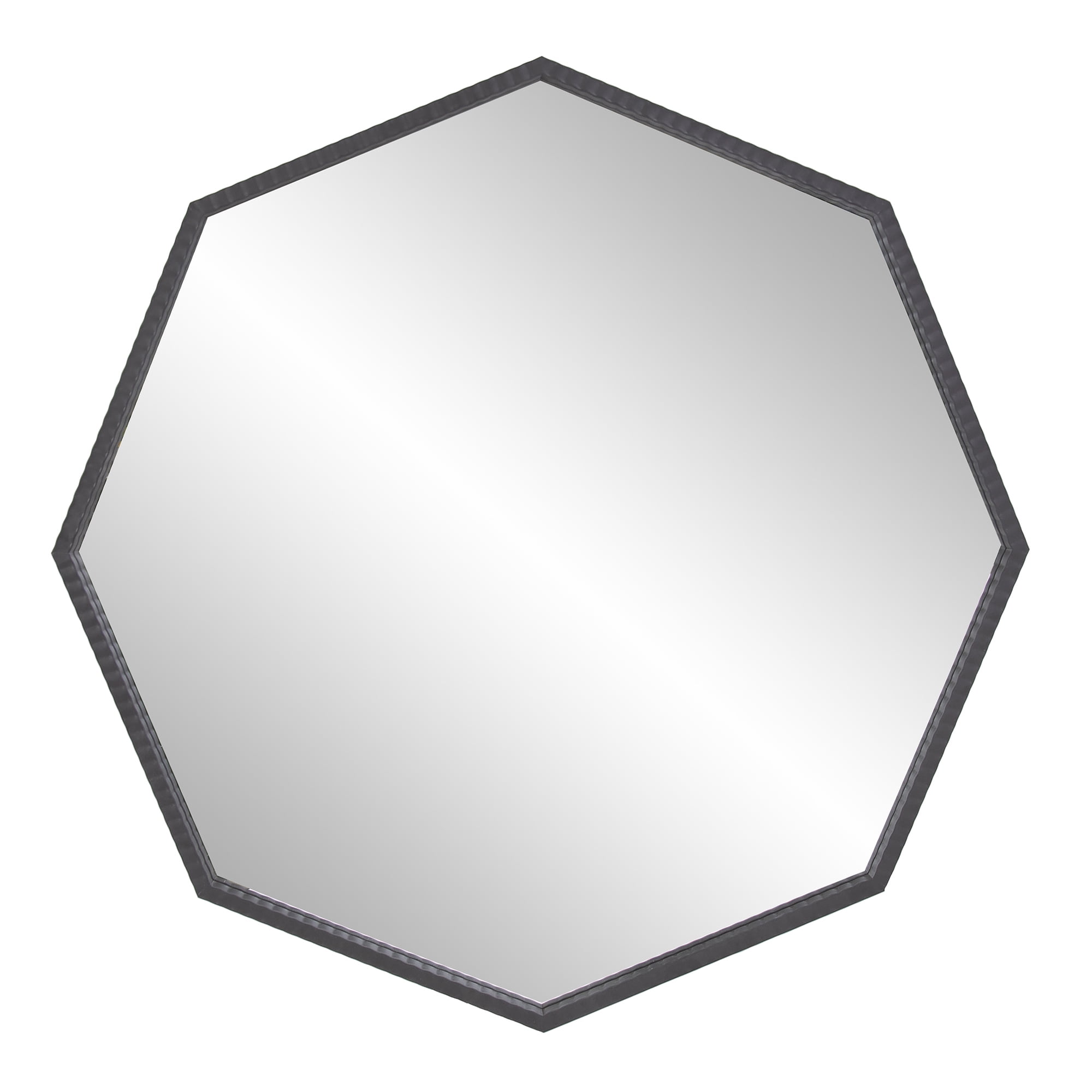 Tyler Dillion Matte Gray Iron Framed Octagonal Wall Mirror 40"H x 40"W