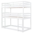 thumbnail image 4 of Euroco Wood Triple Bunk Bed with Ladder for Kids Bedroom, 3 Beds in One, White, 4 of 13